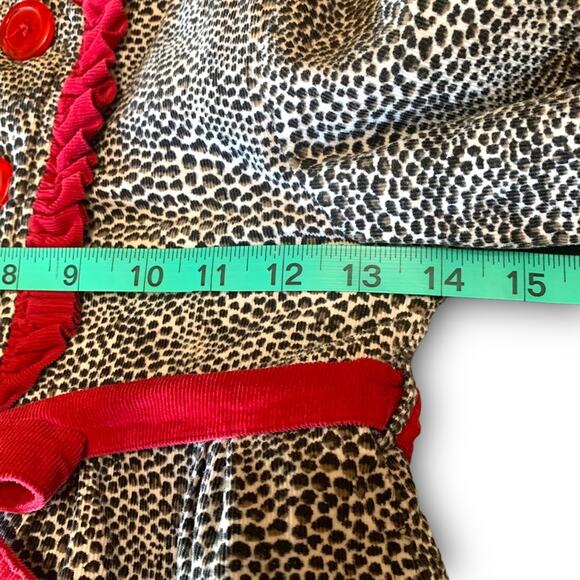 Size 5 Girls Jacket Animal Print Leopard Coat Penelope Mack red black white - Picture 12 of 14